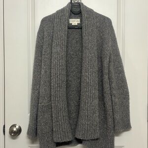 kate spade | Broome Street | Heather Gray Open-Front Ribbed Cardigan | Size XS